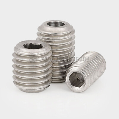 304 Stainless Steel Hex Socket Set Hollow Screws Flat Point Grub Screws