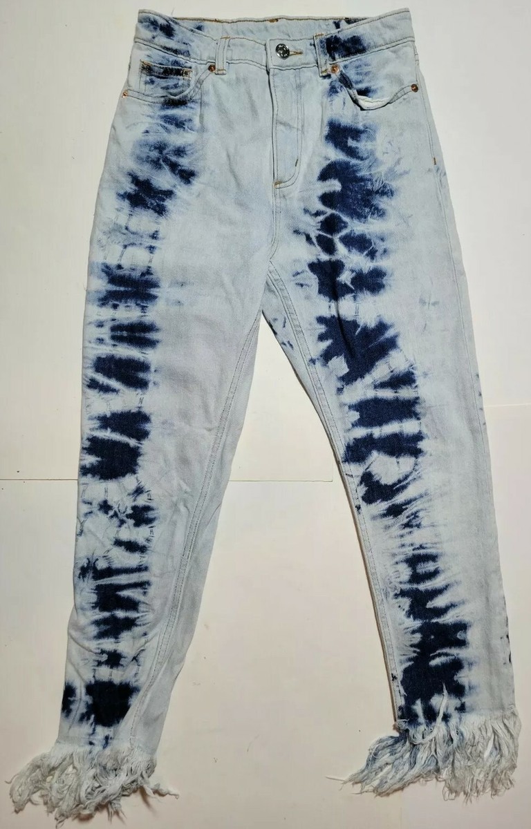 Monki Kimomo High Relaxed Distressed Womens Blue Jeans Size 26 - 100%  Cotton | eBay