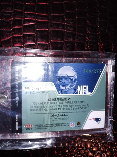 2004 Fleer Tom Brady Authentix Game Worn Jersey SP /275 - Picture 12 of 14