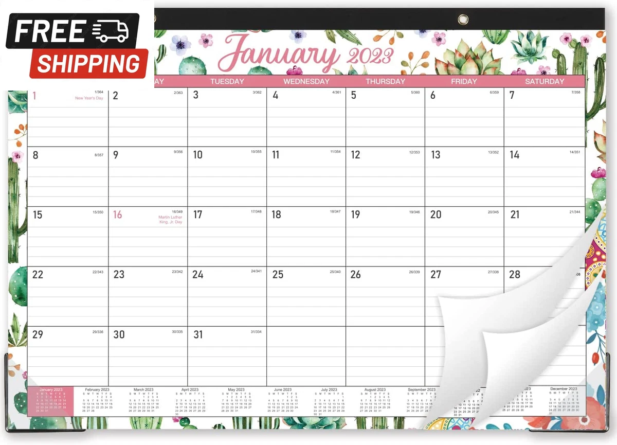 2023-24 DESK CALENDAR Monthly Desk Pad Wall Calendar Chipboard To-do List  Notes | eBay