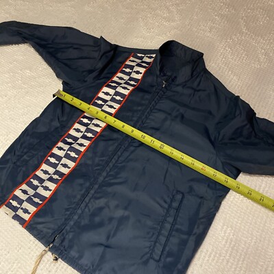 Vintage 1960s Chevrolet Windbreaker Jacket YOUTH Blue Vtg Chevy