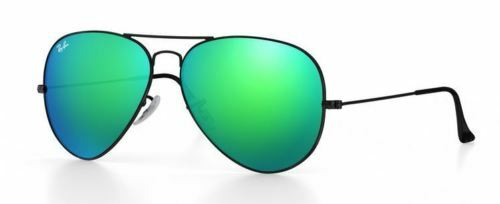 Ray Ban 3026 62 Aviator Black Sunglasses Remix Green Mirror Lenses Sole |  eBay