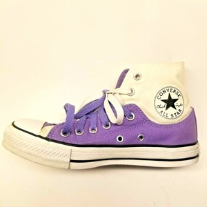 Converse Mens 5 Womens 7 Purple Cream Double Lace Two tone High Top Sneakers EUC | eBay
