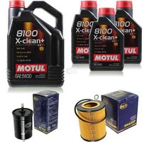 8L Inspektionspaket Set Motul 8100 X-Clean+ 5W-30 MotoröL SCT Filter 11379786