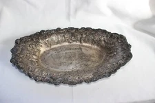 Barbour International Silver Co Quadruple Plate Dutch Scene Bread Tray 13.5" 