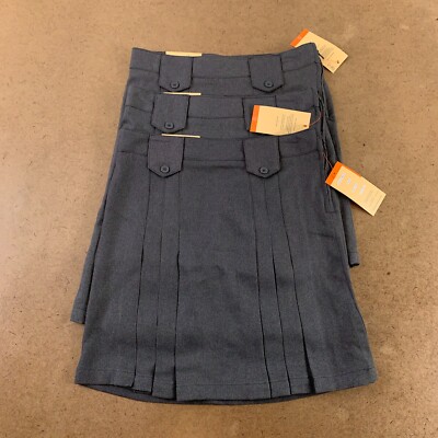 French Toast Girls Size 8 Grey Adjustable Waist Front Tab Pleated Skirt 3 Pack