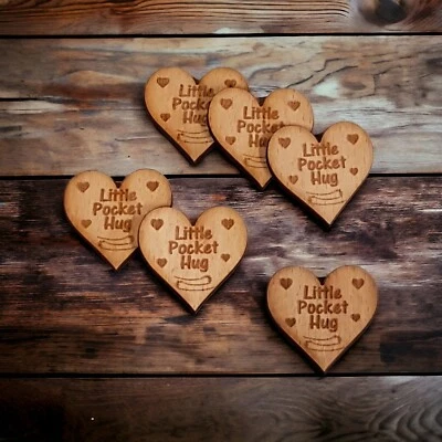 A111 15 x Little Hug Token, Pocket Hug wood engraved love thank you gift