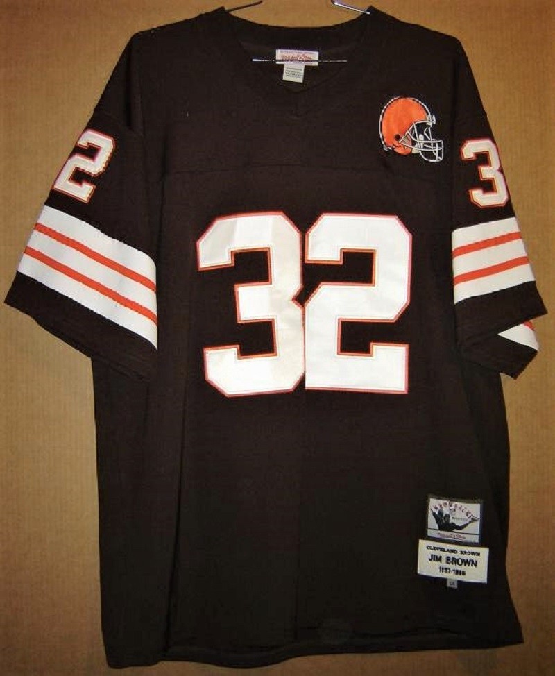 1966 CLEVELAND BROWNS JIM BROWN #32 MITCHELL & NESS THROWBACK Size
