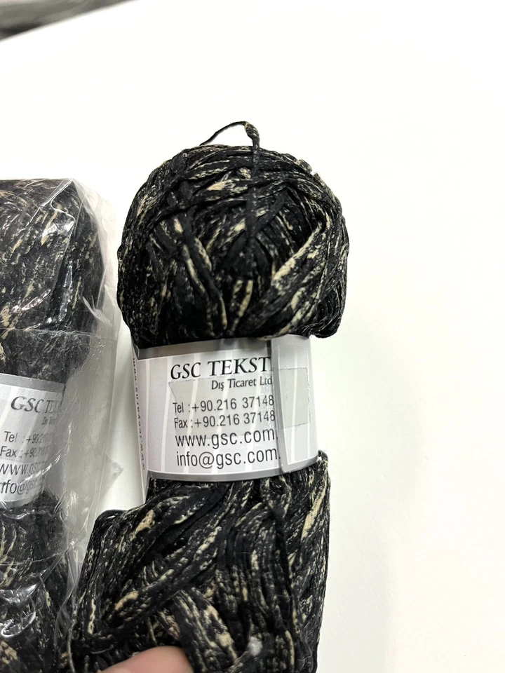 Lote de 3 426 yardas de hilo de algodón inclinable con tinta de hielo negro moteado tostado 100 % algodón Mako Foto 3 de 4