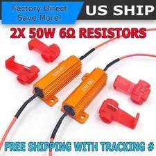2pcs Load Resistor 50w 6rj 6ohm Led Decoder Fix Hyper Flash Turn Signal Blinker