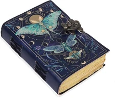 Genuine Leather Journal Enchanting Butterfly Design with Handmade Paper