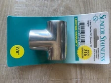 Suncor Stainless 3 Way Tee Rail 7/8” Diameter 90 Degree 