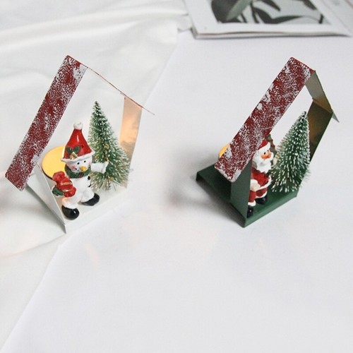 Metal Christmas Snowman/Santa/Elk Christmas Holders Tea Light Christmas - Picture 6 of 9
