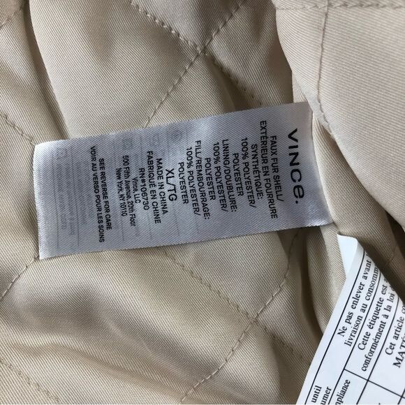 Vince Womens XL Cream Faux Fur Sherpa Button Up Jacket