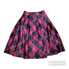 Vintage plaid midi skirt Size S New