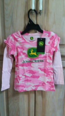 JOHN DEERE JFT442FT4 Pink Camo Long Sleeve T-Shirt size 12 Month