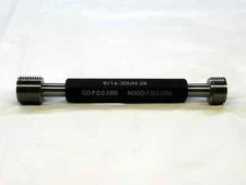 NEW 9/16 20 UN 2B THREAD PLUG GAGE .5625 GO NO GO P.D.'S = .5300 & .5355 TOOLS