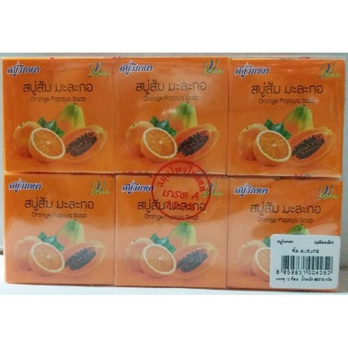 Vipada Seife Orange Papaya Seife für Gesicht und Körpergewicht 65g x 6riegel - Bild 4 von 5