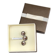 Clumber Spaniel.Jewelry for dog lovers. Cufflinks and tie pin. Photo jewelry. UK