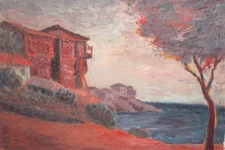 1973 Post Impressionist landscape oil painting signed