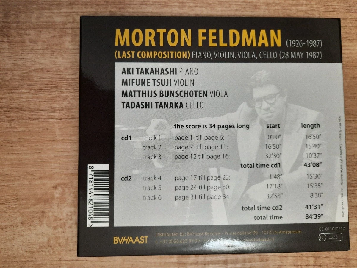 Morton Feldman Piano Violin Viola Cello Aki Takahashi 2 CD rare