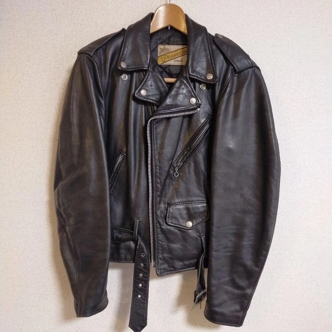 Used schott leather jacket clearance