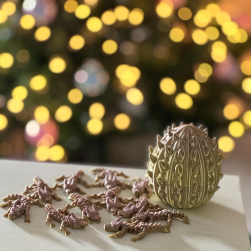 Dragon Egg Full of Mini Dragons, 3D Printed
