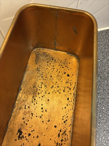Large Vintage Copper Trough Planter With Lion Handles - Picture 5 of 13
