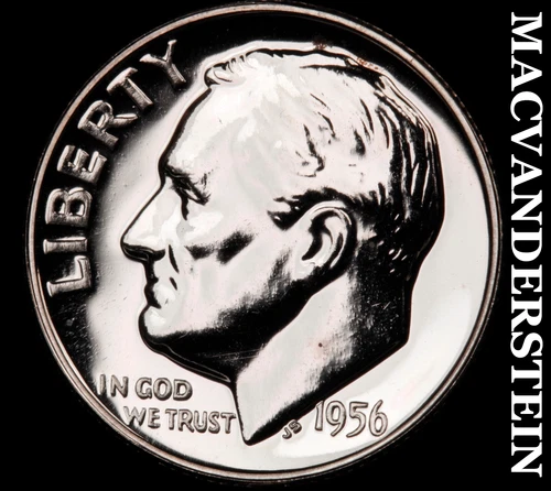 1956 Silver Roosevelt Dime - Choice Gem Proof  Lustrous  No Reserve  #i1567