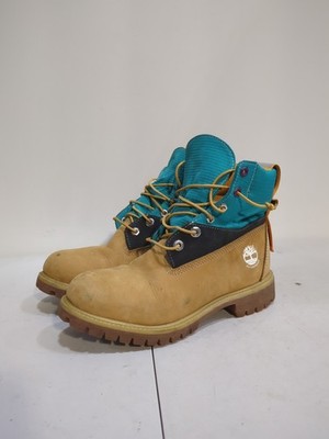 Timberland Mens 6'' Treadlight Waterproof Boots Wheat Teal Leather A3ZXV Size 7.5