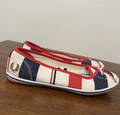Fred Perry Shoes & Southsea Deckchairs Canvas Flats Womens 9 EU 41