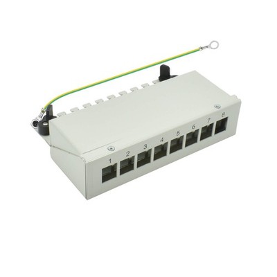 ProfiPatch Patchpanel Verteilerfeld Desktop 8 Port Aufputz für Keystone Module