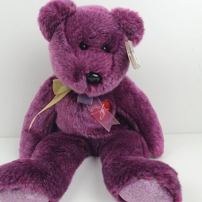 TY 2000 SIGNATURE BEAR GROSSER WEICHER PLÜSCHBÄR BEANIE BUDDIES COLLECTION mit ETIKETT