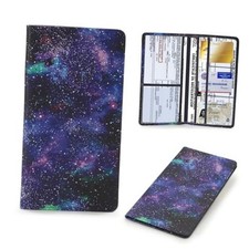 Leather Car Registration and Insurance Card Holder, Car Document Holder Purple