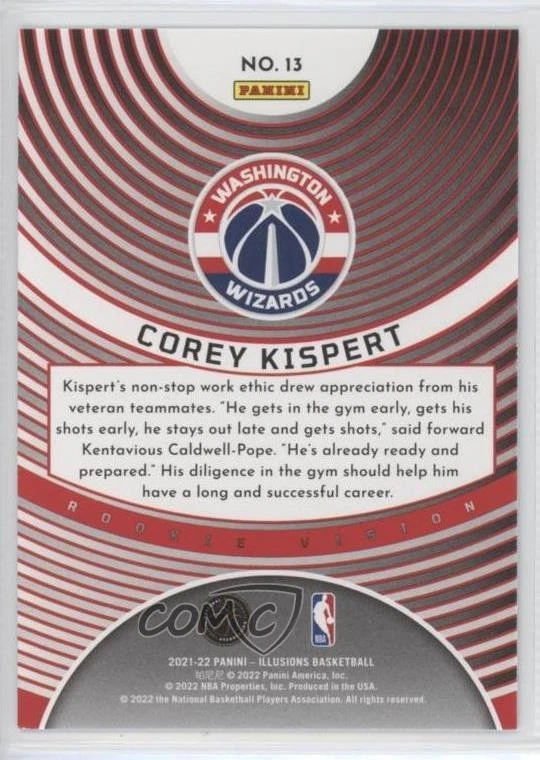 2021-22 Panini Illusions Rookie Vision Corey Kispert #13 RC - Image 2 of 2