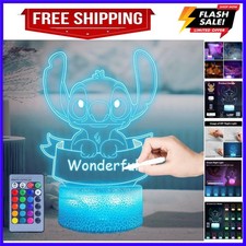 Custom Night Light: 16 Colors DIY Personalized 3D Illusion Lamp with Remote C...