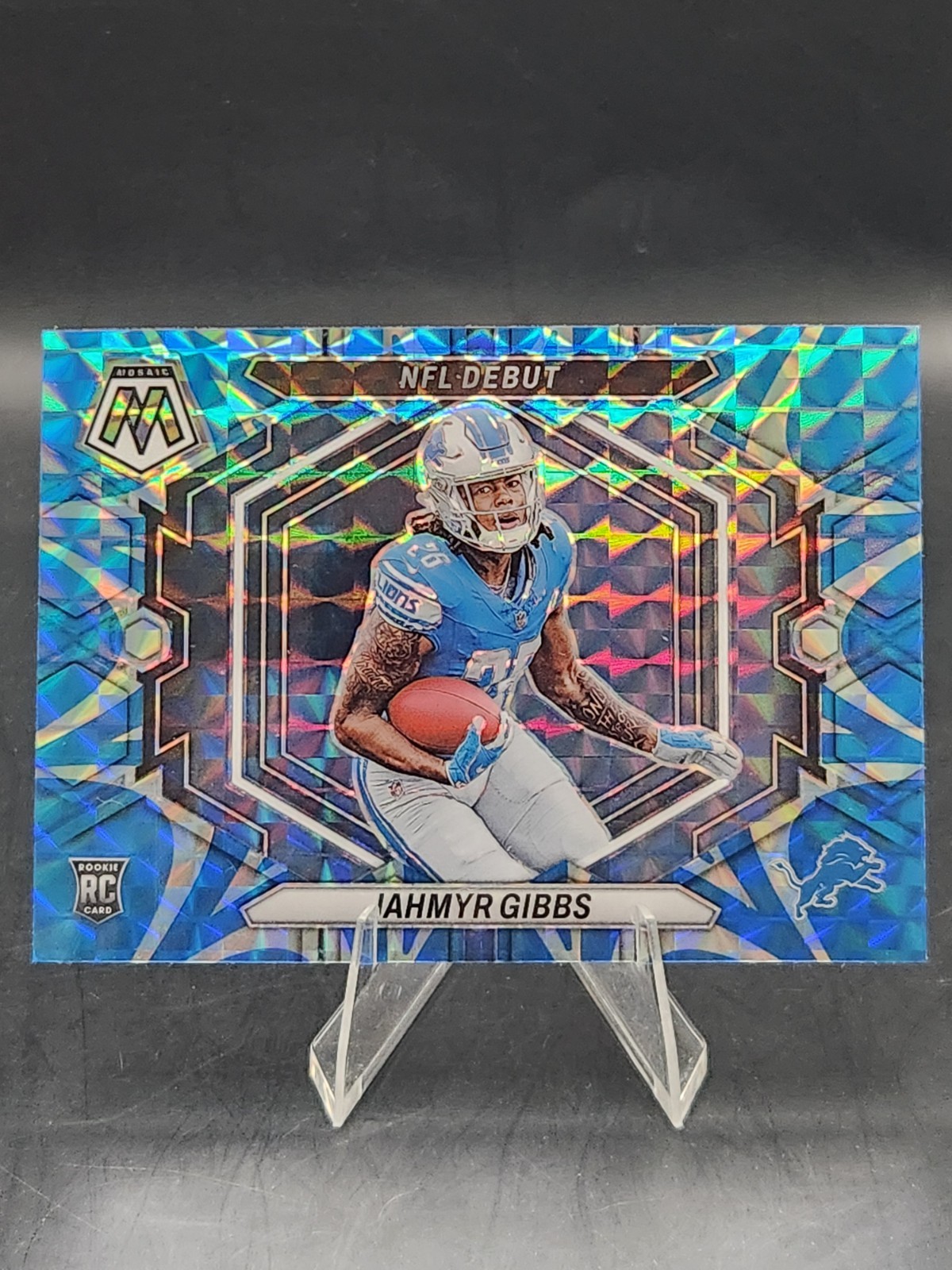2023 Panini Mosaic - Nfl Debut Jahmyr Gibbs #ND-10 Reactive Blue  Prizm (RC)