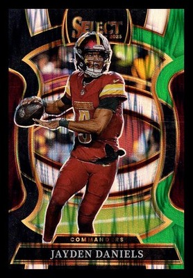 2025 Panini Select #88 Jayden Daniels Black and Green Prizm Shock