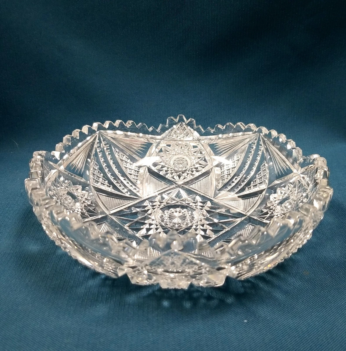 Cut Glass Serving Bowl In Vintage Cut Glass for sale | eBay