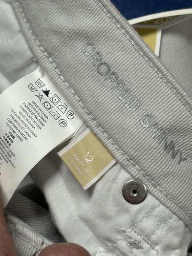 NWT MICHAEL KORS Cropped Skinny Jeans Pants ANKLE LENGTH SZ 12 Beige (bx4) - Picture 5 of 9