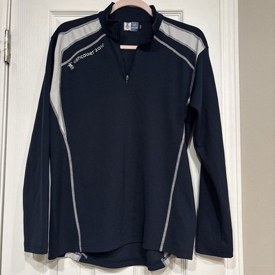 HBC Vancouver Olympics 2010 Navy Blue  And Grey Pullover Dri Mesh Drop Hem