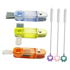 3Pcs 4-in-1 Bottle Cleaning Brush Set, 3Pcs Cup Lid Cleaner and 3pcs Tube