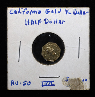 1855 California Gold Half 1/2 Liberty Head Dollar Octagon