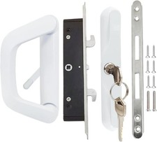 Sliding Patio Door Handle with Mortise Lock and keys, Key Cylinder and Keeper