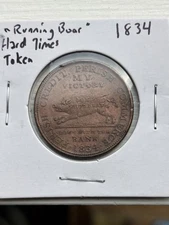 1834 Hard Times Token Running Boar, Andrew Jackson