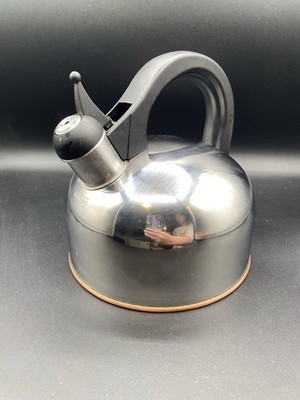 Paula Deen 2 qt. Stainless Steel Whistling Tea Kettle Copper Bottom