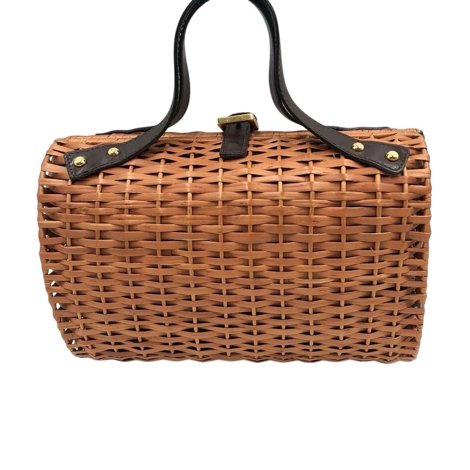 Fendi Handbag Rattan Basket Bag Straw Zucca Pattern Vintage 26 15435 0 982 - Image 2 of 4