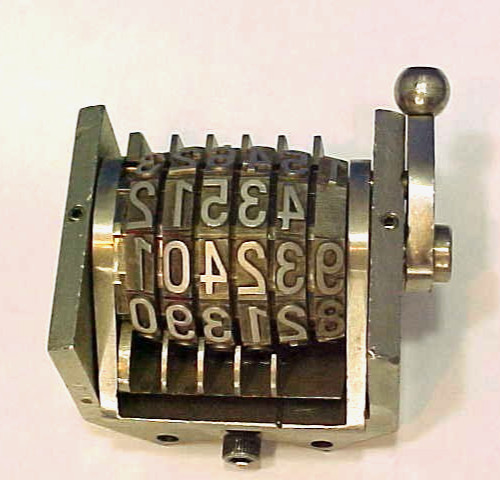WM. A. FORCE 17" NUMBERING MACHINE NUMERATOR CO