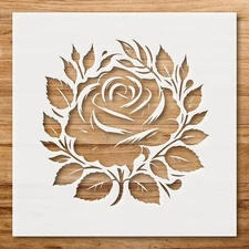 Creative Rose Silhouette Wall Art Stencil for Floral Home Decor - StencilAir