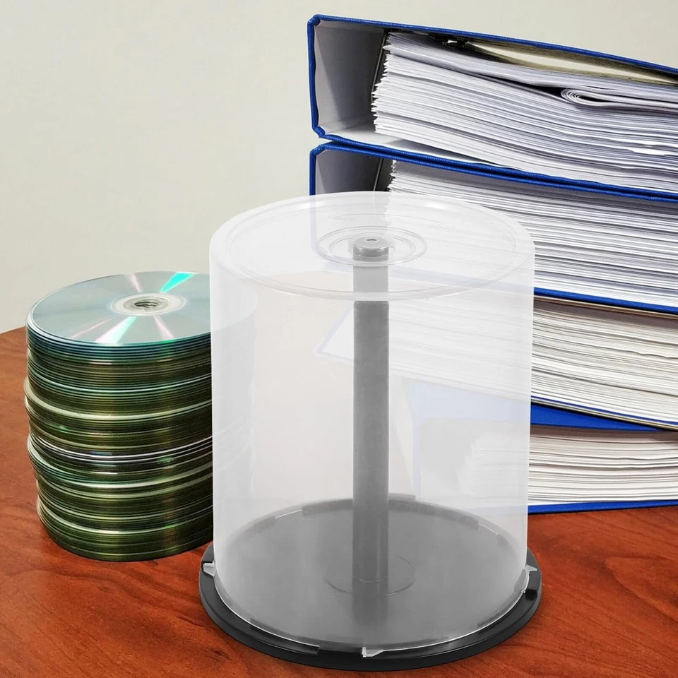 Clear Plastic DVD Storage Box, Holds 100 Discs, Media Organizer for Home/Office - Image 2 of 4